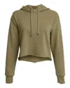 Next Level Women's Laguna Sueded Raw Edge Crop Hoodie In Green