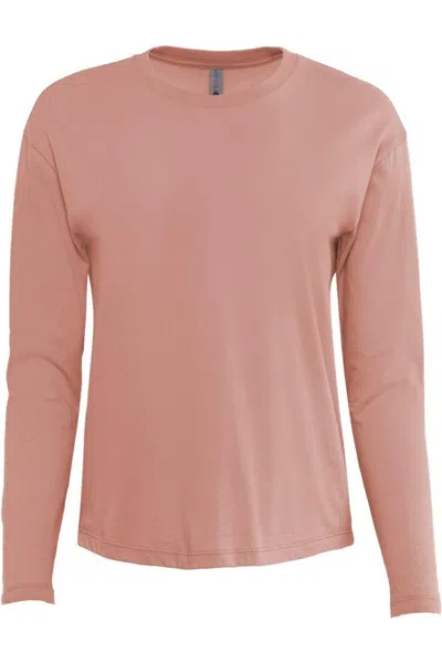 Next Level Women´s Cotton Relaxed Long Sleeve T-shirt In Pink