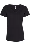 Next Level Womens Cotton V-neck T-shirt In Black