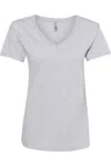 Next Level Womens Cotton V-neck T-shirt In Grey