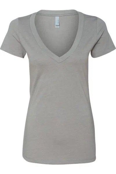 Next Level Womens Cvc Deep V-neck T-shirt In Black
