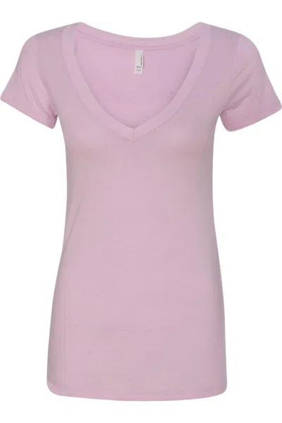 Next Level Womens Cvc Deep V-neck T-shirt In Blue