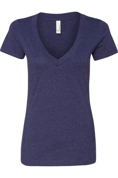 Next Level Womens Cvc Deep V-neck T-shirt In Blue