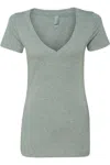 Next Level Womens Cvc Deep V-neck T-shirt In Grey
