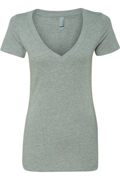 Next Level Womens Cvc Deep V-neck T-shirt In Grey