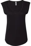 Next Level Women´s Festival Sleeveless Deep V-neck T-shirt In Black