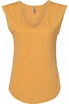Next Level Women´s Festival Sleeveless Deep V-neck T-shirt In Silver