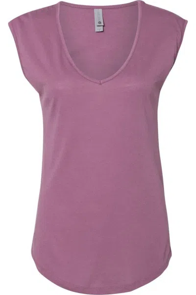 Next Level Women´s Festival Sleeveless Deep V-neck T-shirt In Purple