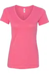 Next Level Women´s Ideal V-neck T-shirt In Pink
