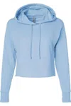 Next Level Women´s Laguna Sueded Raw Edge Crop Hoodie In Blue