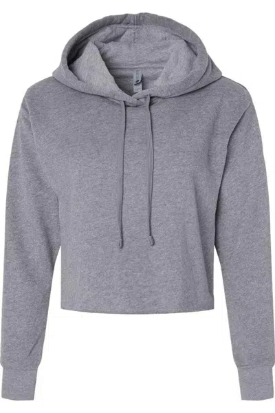 Next Level Women´s Laguna Sueded Raw Edge Crop Hoodie In Gray