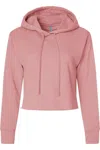 Next Level Women´s Laguna Sueded Raw Edge Crop Hoodie In Pink