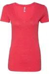 Next Level Womens Triblend Deep V-neck T-shirt In Multi