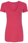 Next Level Womens Triblend Deep V-neck T-shirt In Multi
