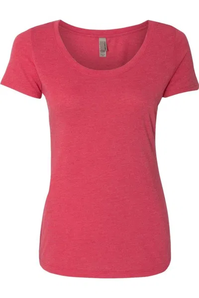 Next Level Womens Triblend Scoop Neck T-shirt In Pink