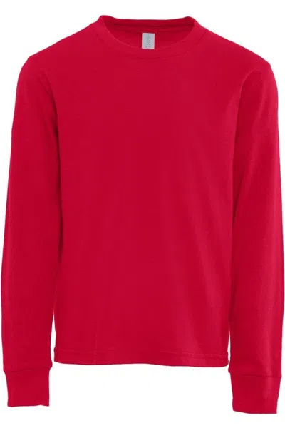 Next Level Kids' Youth Cotton Long Sleeve T-shirt In Red