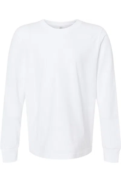 Next Level Kids' Youth Cotton Long Sleeve T-shirt In White