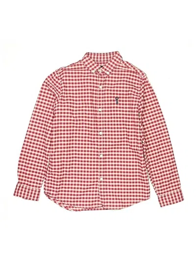 Pre-owned Next Kids' Long Sleeve Button Down Shirt In Red