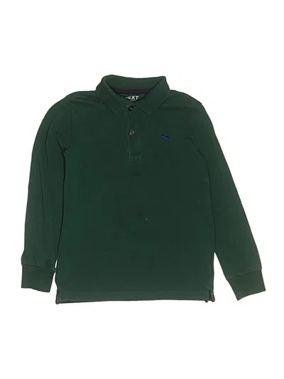 Pre-owned Next Kids' Long Sleeve Polo Shirt In Green