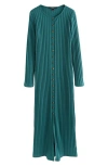 Next Long Sleeve Rib Knit Dress In Blue