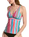 Next Lunge Sport Tankini Top In Multi
