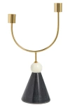 Next Marble & Metal Taper Candle Holder In Gold