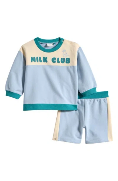 Next Babies'  Milk Club Sweatshirt & Sweat Shorts Set In Multi