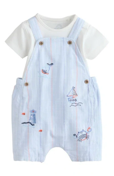 Next Babies'  Nautical Bodysuit & Embroidered Romper Set In Blue
