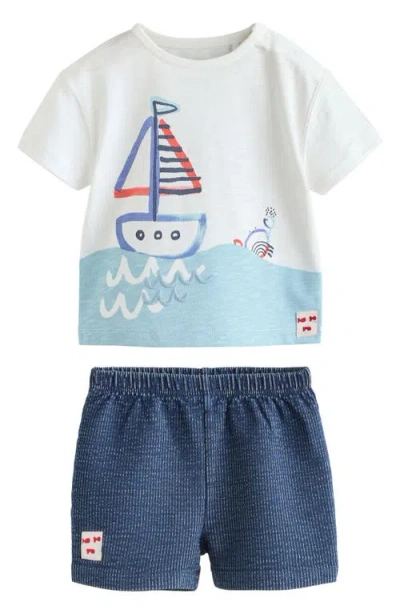 Next Babies'  Nautical T-shirt & Shorts Set In Blue