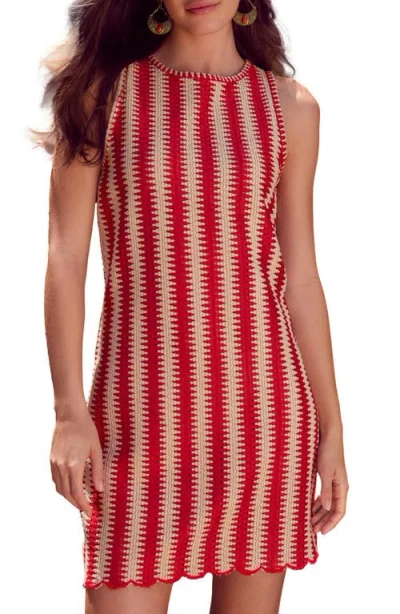 Next Open Stitch Sleeveless Minidress In Red