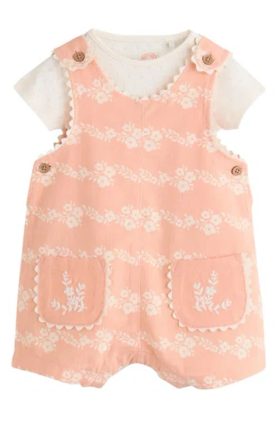 Next Babies'  Orange Floral Romper & Bodysuit Set In Multi