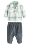 Next Plaid Overshirt, T-shirt & Corduroy Pants Set In Multi