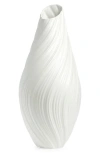 Next Pleated Ceramic Vase In White