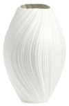 Next Pleated Ceramic Vase In White