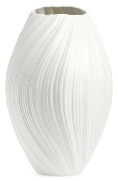 Next Pleated Ceramic Vase In White