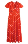 Next Polka Dot Tie Back Maxi Dress In Red