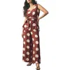 Next Polka Dot Tie Waist Jumpsuit In Brown