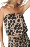 Next Print Satin Bandeau Crop Top
