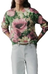 Next Printed Floral Sweater In Pink