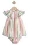 Next Rainbow Stripe Dress In Multi