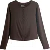Next Rib Button-up Cardigan In Brown