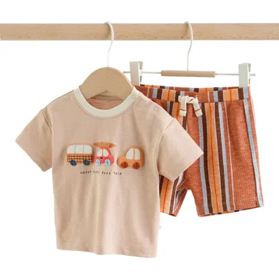 Next Babies'  Road Trip Appliqué T-shirt & Drawstring Shorts Set In Multi