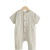 Next Seaside Woven Cotton Romper In Neutral