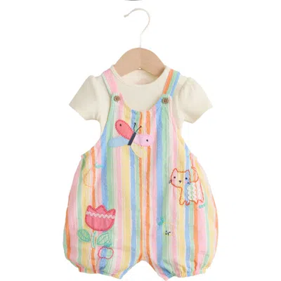 Next Babies'  Seersucker Rainbow Overalls & Bodysuit Set In Multi