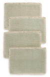 Next Set Of 4 Fringed Placemats In Green