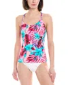 Next Shirred Tankini Top In Pink