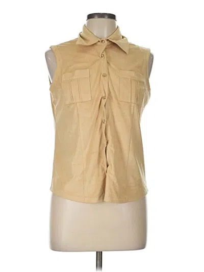 Pre-owned Next Sleeveless Button Down Shirt In Tan