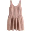 Next Sleeveless Gingham Cotton Blend Minidress In Pink