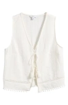 Next Sleeveless Tie Front Top In White