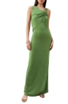 Next Slinky Ruched Maxi Dress In Green